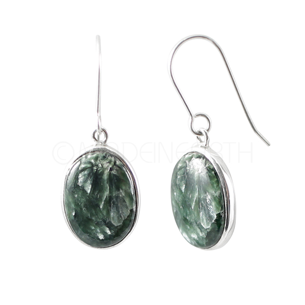 Seraphenite Oval Drop Earrings